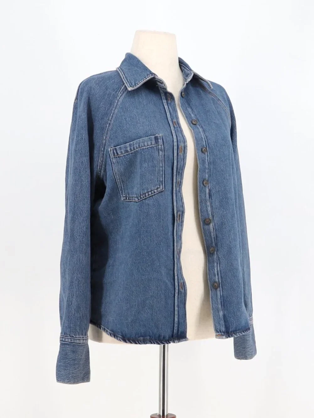 NWT ZARA Women's Denim Shirt Jacket Shacket Size L